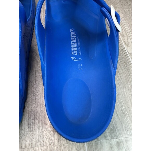 Birkenstock Sandals Womens 10 Mens 8 Gizeh Eva Rubber Royal Blue Thong Flip Flop - Picture 9 of 16